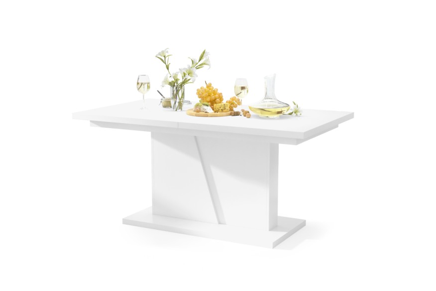 NOBLE NOIR Weiß Matt - AUSZIEHBAR TISCH ESSTISCH 160 oder 218 cm!