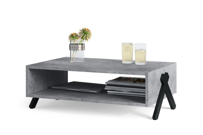 VIK S-90 Beton (Grau) - Couchtisch Tisch Kaffeetisch Sofatisch für das Wohnzimmer