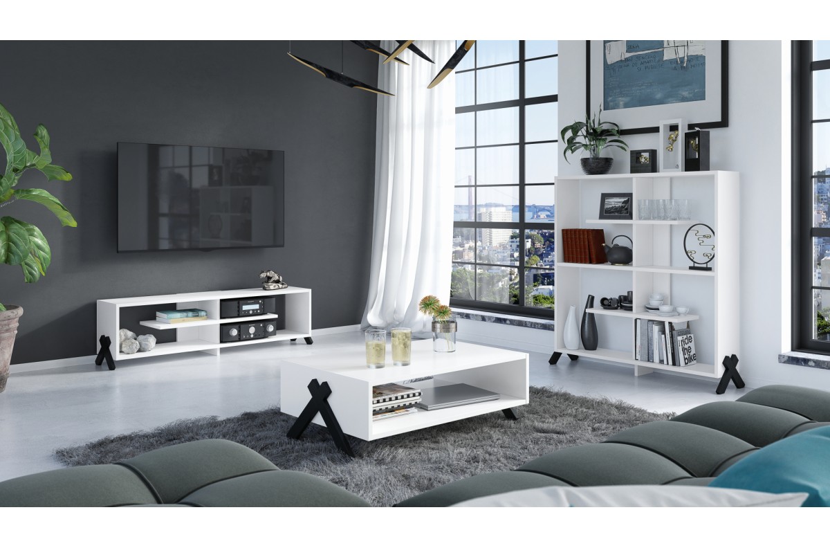 tv-möbel vik rtv-140 weiß matt - modern wohnzimmer tv schrank